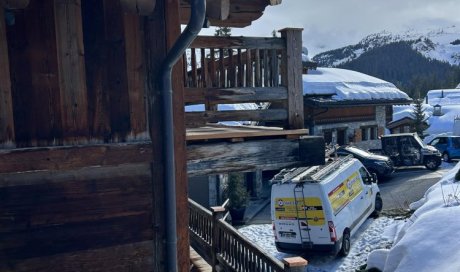 Intervention sur un toit à Courchevel